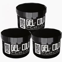 Gel Cola Black Big Barber 300g Pigmentado Caixa Com 3 Unidades