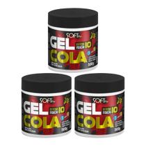 Gel Cola Fixador Softfix Branco 500G - Kit Com 3Un