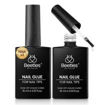 Gel Cola para Unhas Beetles 2x15 ml UV Transparente de Longa Duração Gel Cola para Unhas Beetles 2x15 ml UV Transparente de Longa Duração