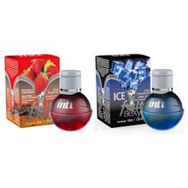 Gel Corporal Beijável Esquenta Esfria Morango e Ice KIT c 2