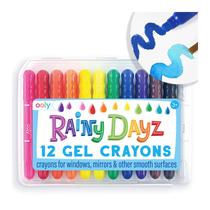 Gel Crayons Oly Rainy Dayz para crianças, conjunto de 12, seguros e não tóxicos