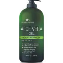 Gel de Aloe Vera Being Naturals 500 ml 100% puro orgânico com melaleuca
