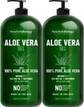 Gel de Aloe Vera New York Biology para rosto, pele e cabelo 500mL x2 - NEW YORK BIOLOGY THE ULTIMATE COSMECEUTICALS