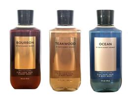 Gel de Banho Bath & Body Works - Kit com 3 Unidades (300ml) - Madeiras de Teca e Oceano