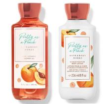 Gel de banho e loção corporal Bath & Body funcionam tão bem quanto um pêssego Gel de banho e loção corporal Bath & Body funcionam tão bem quanto um pêssego