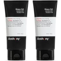 Gel de barbear Anthony para pele sensível 180 ml (pacote com 2)