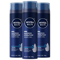 Gel de barbear Nivea Men Maximum Hydration com Aloe Vera, 200 ml, pacote com 3