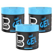Gel de cabelo L3 Level 3 Super Strong Hold 500ml para homens e mulheres