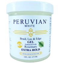 Gel de cabelo Peruvian White EXTRA HOLD para cabelos relaxados e naturais Gel de cabelo Peruvian White EXTRA HOLD para cabelos relaxados e naturais