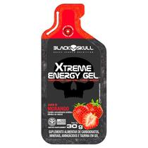 Gel de Carboidrato Black Skull XTREME ENERGY Morango - Display com 10 Unidades