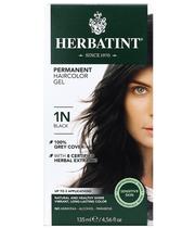 Gel de coloração de cabelo Herbatint 1N preto 135 ml sem álcool vegano