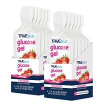 Gel de glicose TruePlus, 15 g de carboidratos, sabor morango, pacote com 12