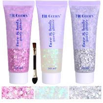 Gel de Glitter Corporal Angels Beauty 150ml Branco Prata Rosa Gel de Glitter Corporal Angels Beauty 150ml Branco Prata Rosa