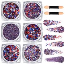 Gel de Glitter Corporal Teenitor Vermelho, Branco e Azul com 6 Formatos Gel de Glitter Corporal Teenitor Vermelho, Branco e Azul com 6 Formatos