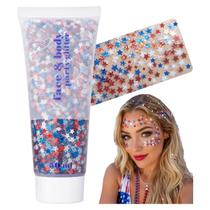 Gel de Glitter Go Ho 50ml Estrela Vermelho, Branco e Azul Gel de Glitter Go Ho 50ml Estrela Vermelho, Branco e Azul
