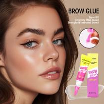 Gel de laminação de sobrancelha com pente, cola super lift, gel transparente de longa duração e forte Gel de laminação de sobrancelha com pente, cola super lift, gel transparente de longa duração e forte