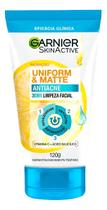 Gel De Limpeza Garnier Uniform & Matte Antiacne 3 Em 1 120g