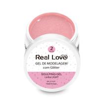 Gel de Modelagem com Glitter Sculping Linha Light 15ml Real Love