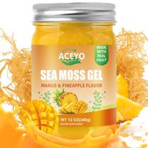 Gel de musgo marinho ACEYO, manga irlandesa, sabor abacaxi, 350 ml, 12 onças