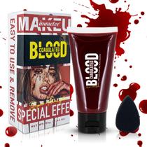Gel de Sangue Falso Immetee 55g com Esponja para Pintura Corporal Gel de Sangue Falso Immetee 55g com Esponja para Pintura Corporal
