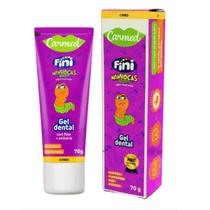Gel Dental Com Flúor Carmed Fini Minhocas 70g Maça Verde