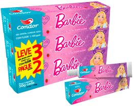 Gel Dental Condor Barbie Com Flúor Kids Leve 3 Pague 2