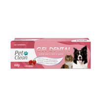 Gel Dental Morango Pet Clean 60g para Cães e Gatos