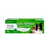 Gel Dental Para Cães E Gatos Sabor Menta Higienização E Frescor Pet Clean 60g
