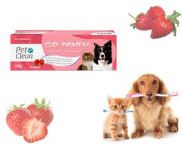 Gel Dental Pet Clean Sabor Morango para Cães e Gatos 60g