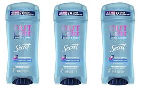 Gel desodorante Secret Outlast Clear, completamente limpo, 76 ml, 3 unidades