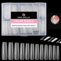 Gel Fake Nails UNA GELLA Full Square Gel, pré-lima, 120 unidades de comprimento Gel Fake Nails UNA GELLA Full Square Gel, pré-lima, 120 unidades de comprimento