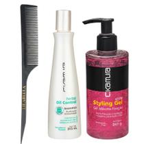 Gel Fixador + Shampoo Herbal + Pente Lilabella