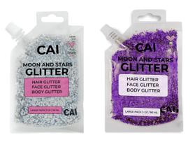 Gel Glitter CAI BEAUTY NYC Rosto Corpo e Cabelo Halloween 90mL x2