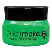 Gel glitter para cabelos e pele verde neon Colormake 150 g