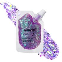 Gel holográfico Face Glitter Glitter Body Shimmer Makeup Illusion Purple Gel holográfico Face Glitter Glitter Body Shimmer Makeup Illusion Purple