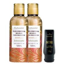 Gel Intense Para Massagem Corporal + 2 Óleo de Massagem Beijável Sensação Amarula