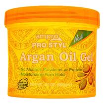 Gel modelador de óleo de argan Ampro Pro Styl hidrata e condiciona seus fios Fórmula vegana que não descama, sem álcool Cria uma fixação flexível e tocável para todas as texturas de cabelo 32 onças