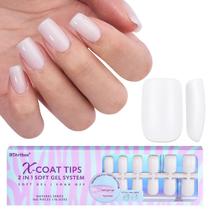 Gel Nail Tips btartboxnails Square Short Milky White x160 Gel Nail Tips btartboxnails Square Short Milky White x160