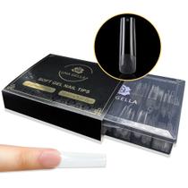 Gel Nail Tips UNA GELLA Soft Long Pre-File 240 Square XXL