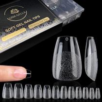 Gel Nails Tips UNA GELLA Soft Gel Pre-File 600 Short Coffin