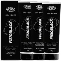 Gel Negro Massageador FISIOBLACK 150g Kit com 3