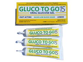 Gel oral de glicose GLUCO TO GO 15 com sabor de limão 37,5 g x3