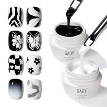 Gel para Arte de Unhas GAOY Preto e Branco 5g Conjunto para Cura UV Gel para Arte de Unhas GAOY Preto e Branco 5g Conjunto para Cura UV