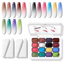 Gel para unhas ombré Karroy, 16 cores, cura UV/LED Gel para unhas ombré Karroy, 16 cores, cura UV/LED