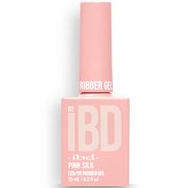 Gel Polish IBD Rubber Pink Silk 15 ml com camada base e gel construtor