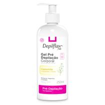 Gel pré depilação corporal camomila refresca, higieniza e hidrata depilflax 250ml Gel pré depilação corporal camomila refresca, higieniza e hidrata depilflax 250ml