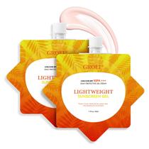 Gel protetor solar SPF50 PA+++, leve, resistente à água, pacote com 2
