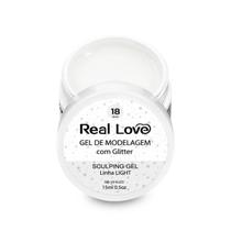Gel Real Love Glitter 18 White Linha Light 15ml Led/UV