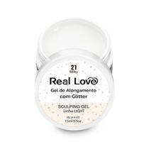 Gel Real Love Glitter 21 Renda Milky 15ml Led Uv