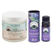 Gel Sérum Hidratante Sem Fragrância Facial e Corporal + Oleo Essencial de Lavanda 400ml